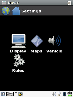 Settings menu