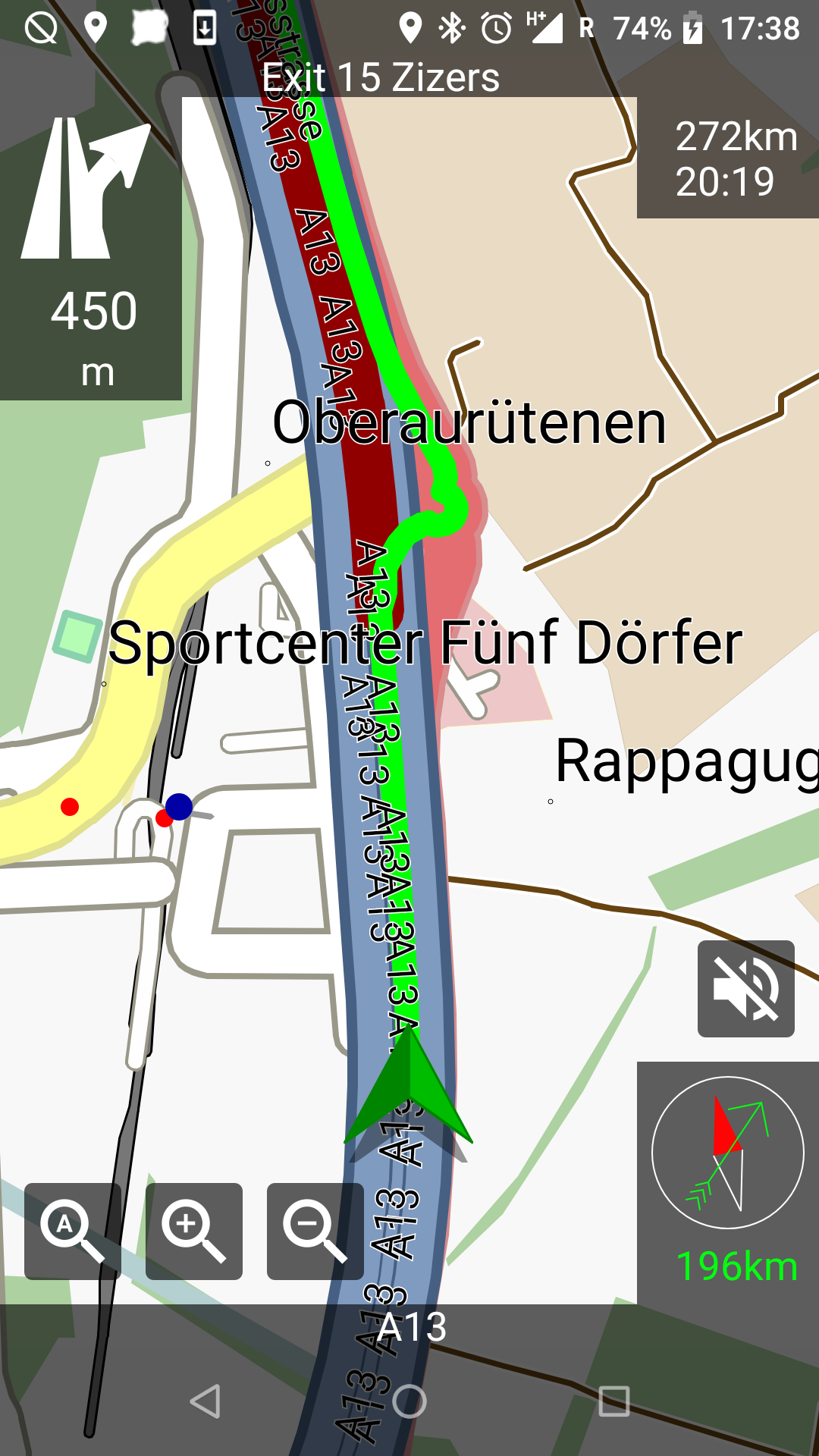 Navit on Android routing off the motorway…